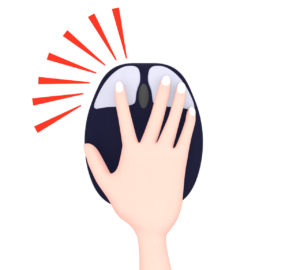 マウスで連打をするイラスト