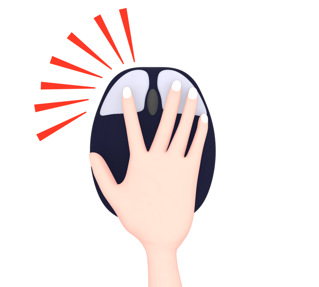 マウスで連打をするイラスト