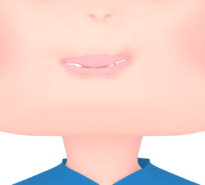 笑いを堪える口元のイラスト