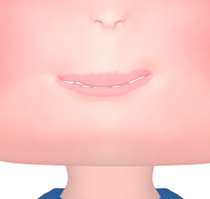 笑いを堪える口元のイラスト
