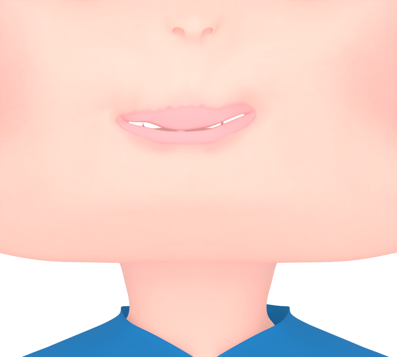 笑いを堪える口元のイラスト
