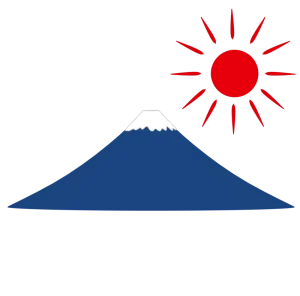 日を浴びる富士山のイラスト