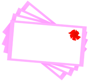 重なるメッセージカードのイラスト（カーネーション）