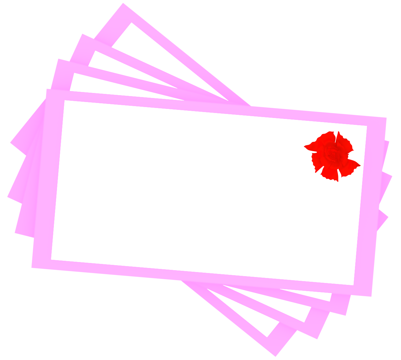 重なるメッセージカードのイラスト（カーネーション）