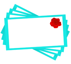 複数のメッセージカードのイラスト（薔薇）