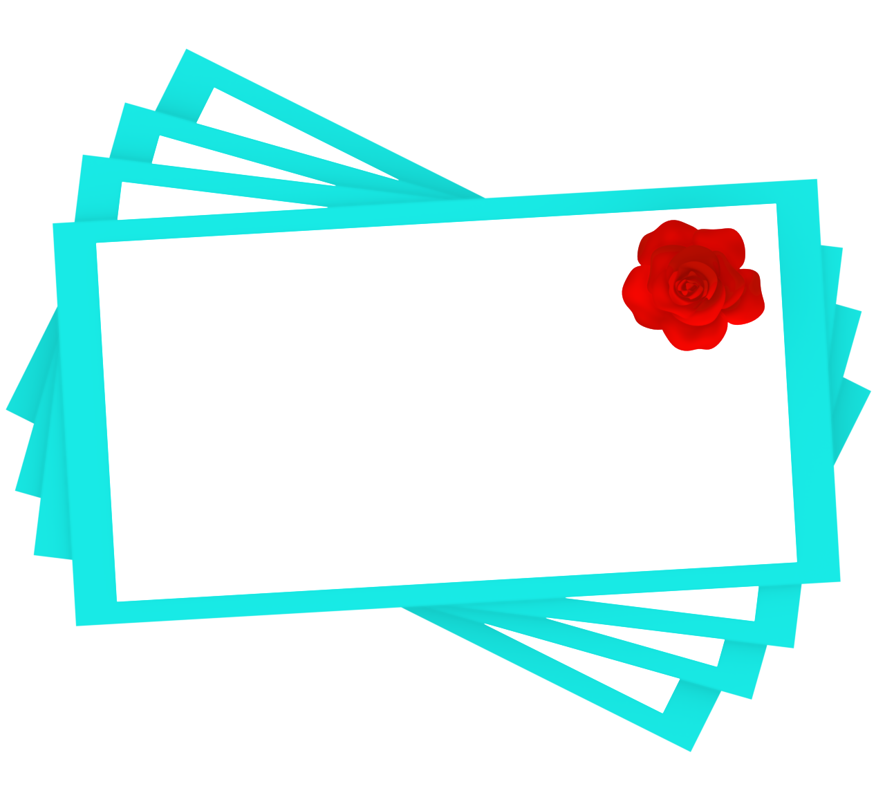 複数のメッセージカードのイラスト（薔薇）