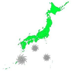 複数発生した台風のイラスト