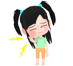 おたふく風邪になる子供のイラスト