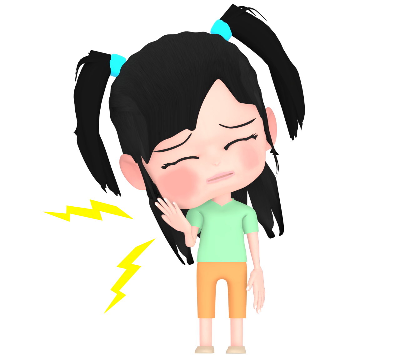 おたふく風邪になる子供のイラスト