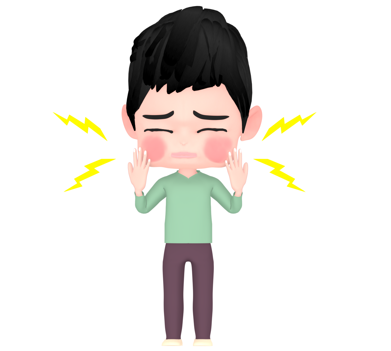 おたふく風邪のイラスト（男性）