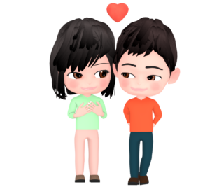 好き同士のカップルのイラスト