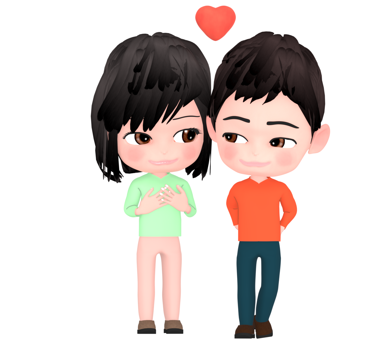 好き同士のカップルのイラスト