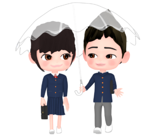 相合い傘のイラスト