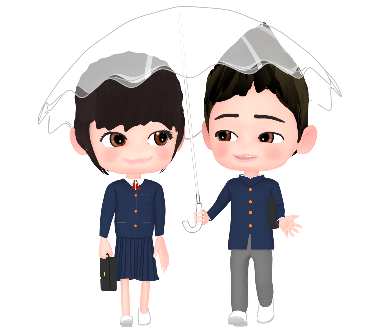 相合い傘のイラスト