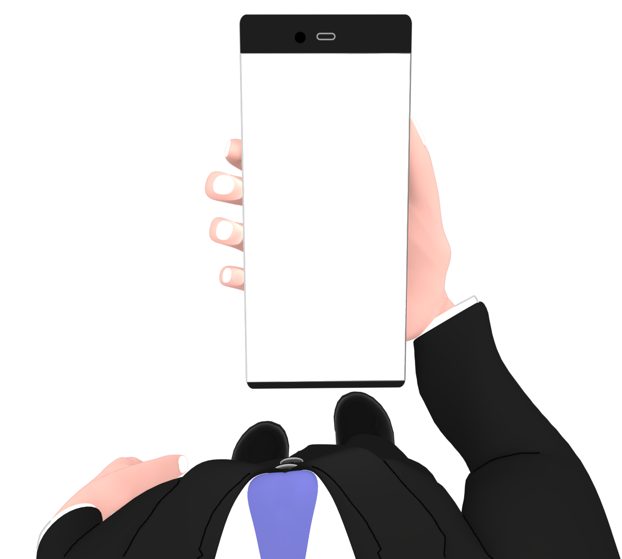 自分目線でスマートフォンを持つイラスト