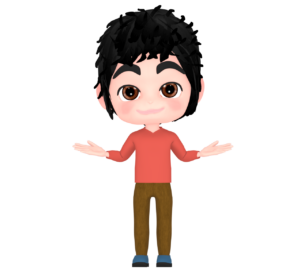 天然パーマの男性のイラスト