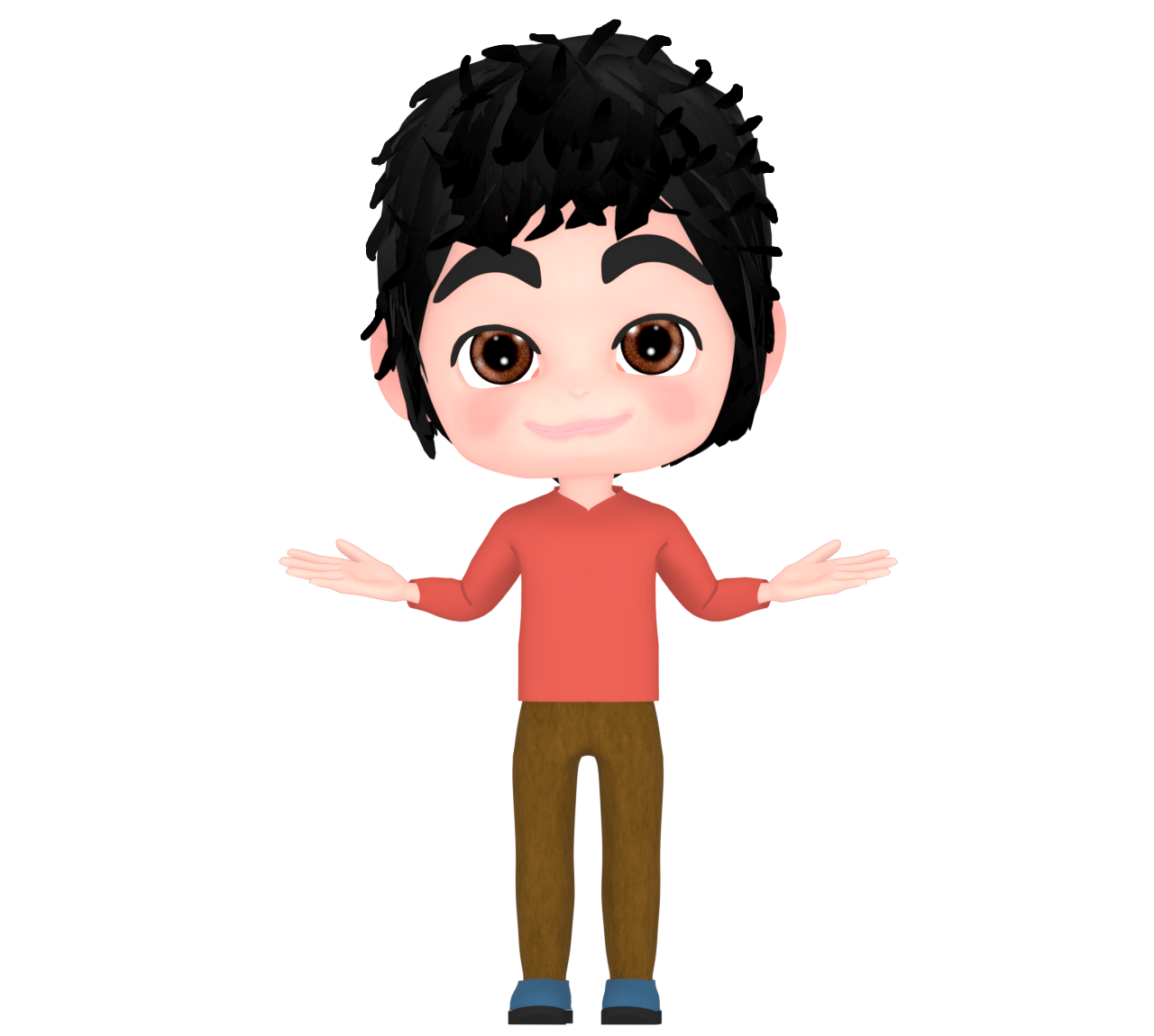 天然パーマの男性のイラスト