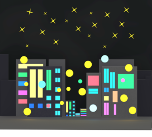 ネオン街のイラスト