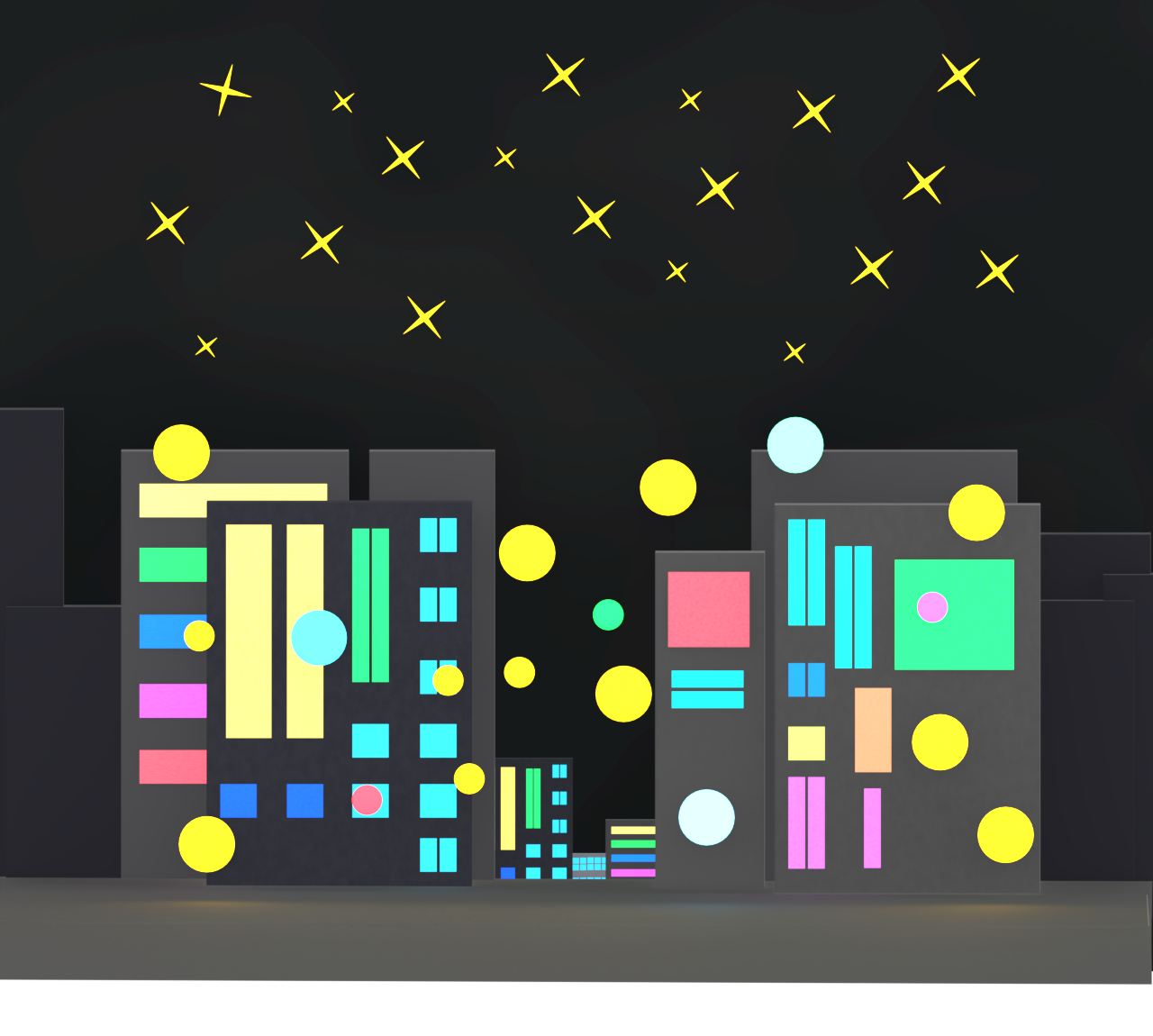 ネオン街のイラスト