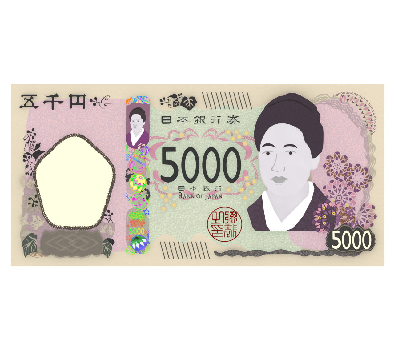 新紙幣 五千円札のイラスト 12 新紙幣 五千円札のイラスト