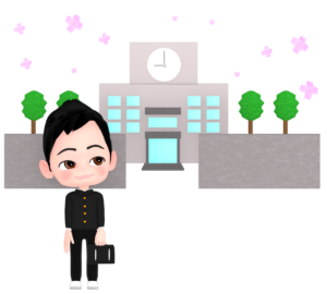 中学校・高等学校の入学式 新入生のイラスト