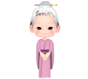 新年の挨拶をするおばあちゃんのイラスト