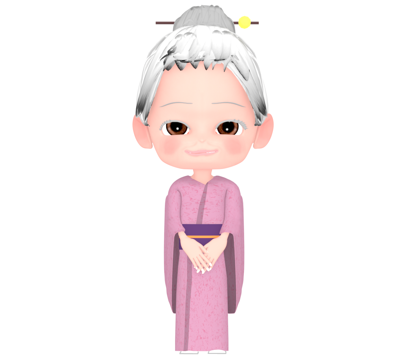 新年の挨拶をするおばあちゃんのイラスト