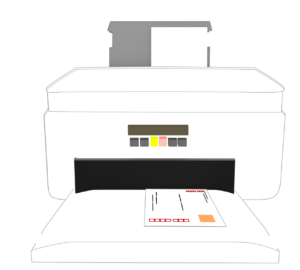 年賀状を印刷するイラスト