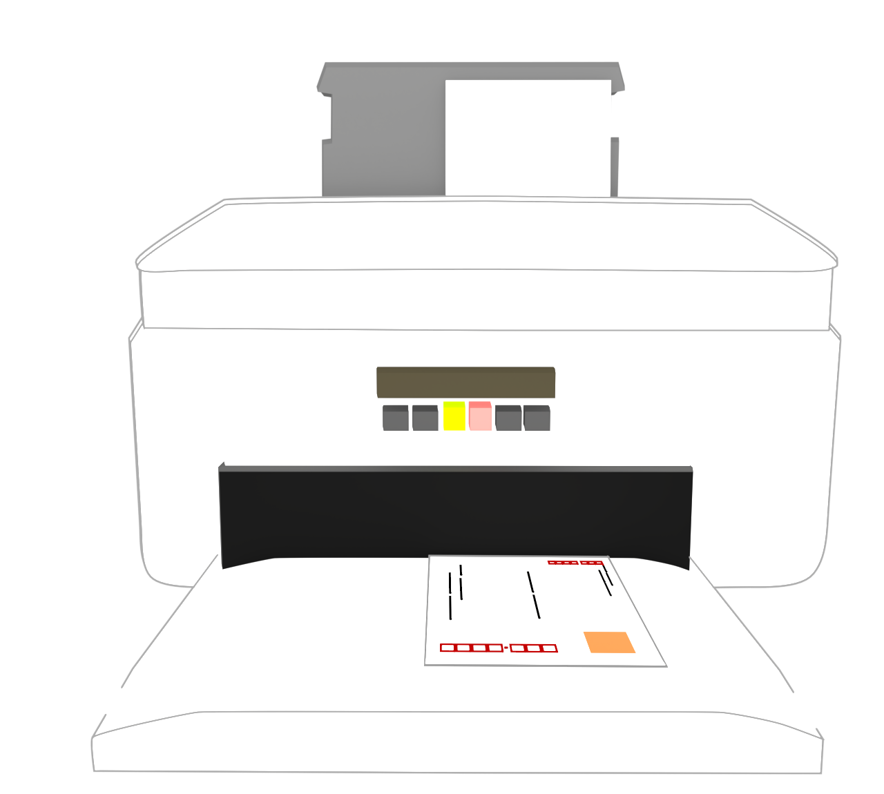 年賀状を印刷するイラスト