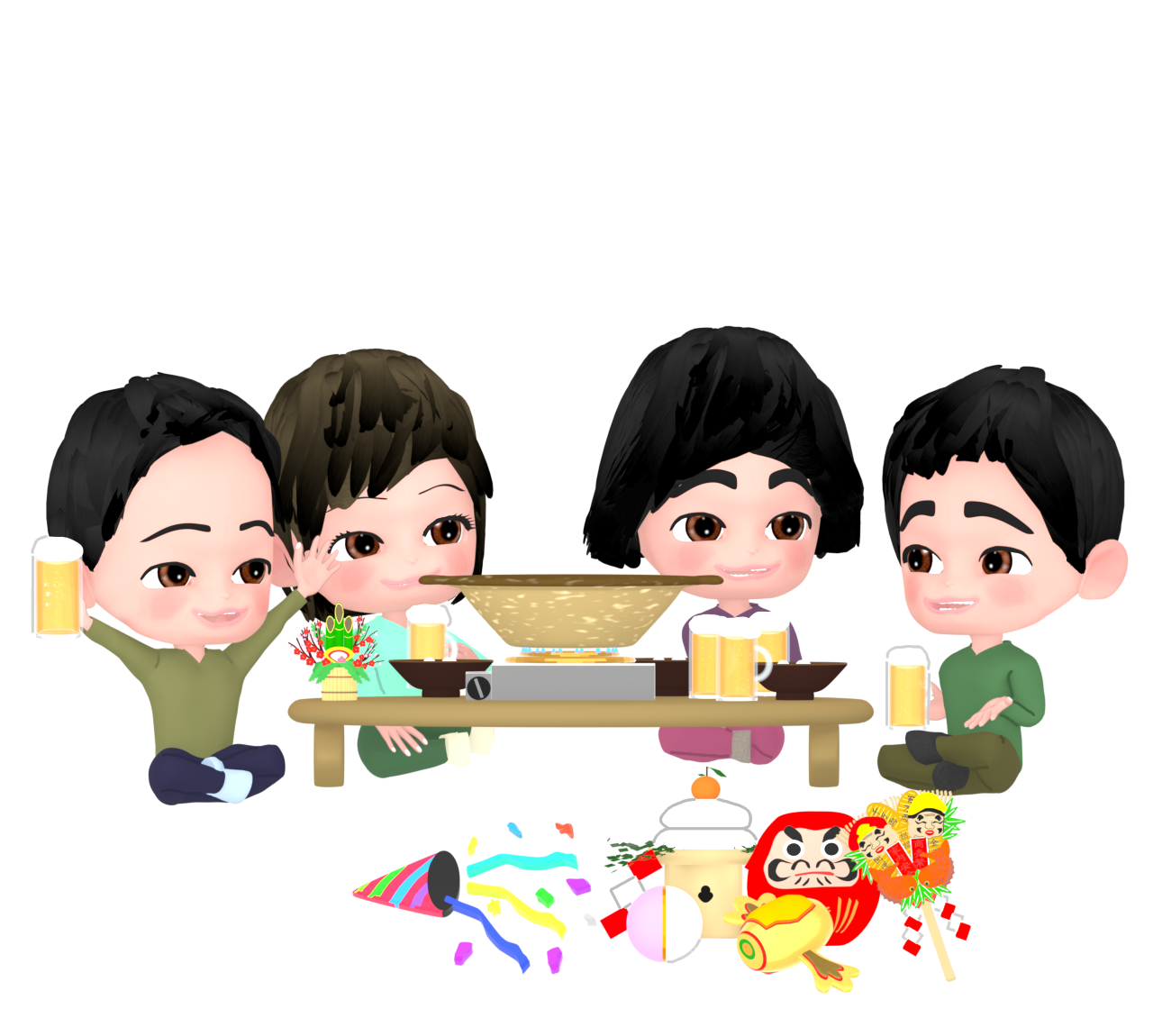 新年会のイラスト