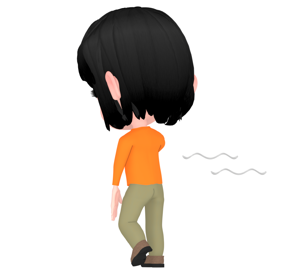 元気がない後ろ姿の女性のイラスト