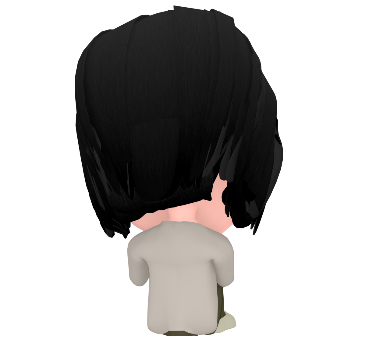 元気がない体育座りをした人の後ろ姿のイラスト