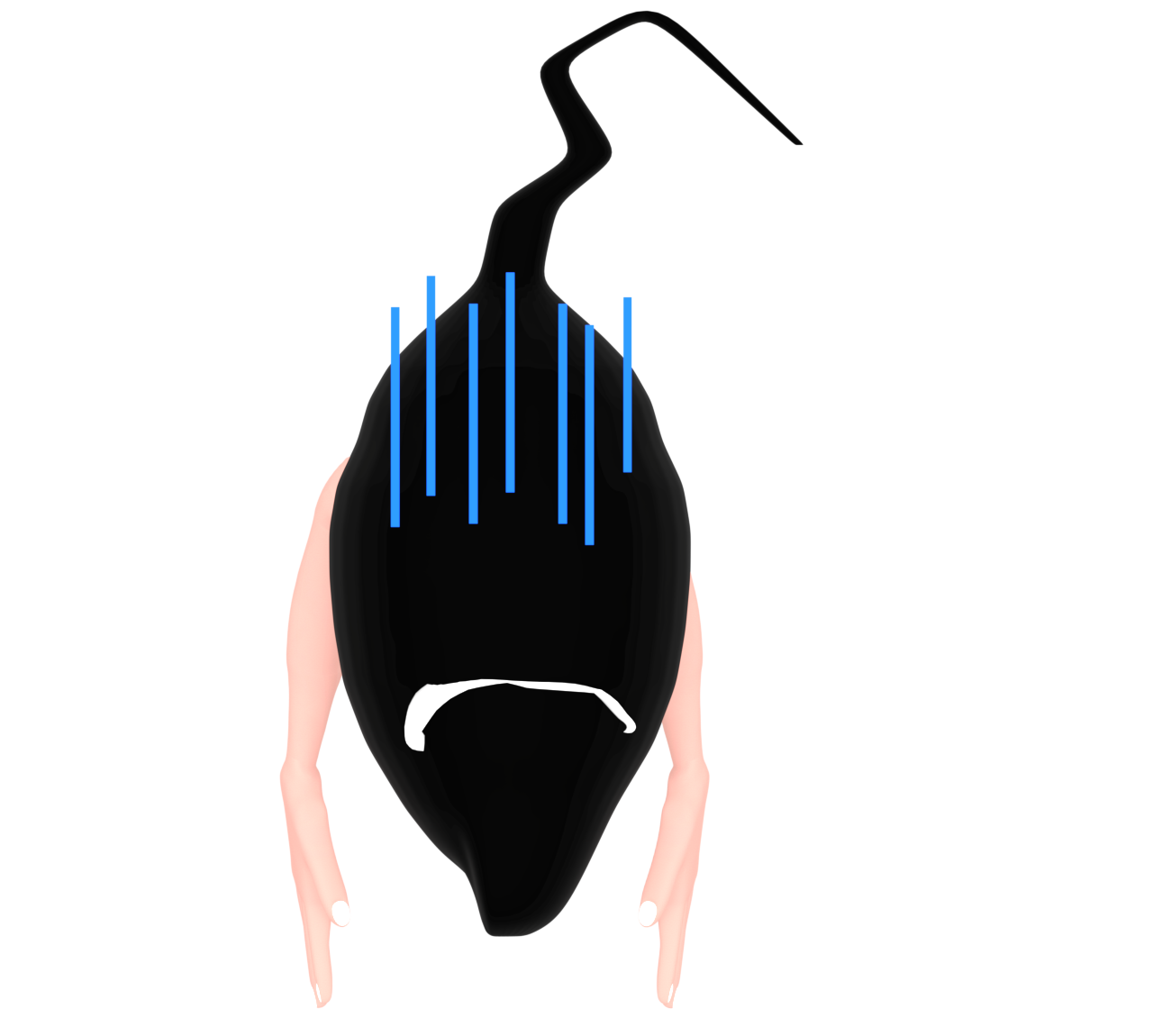 元気のない毛根のイラスト