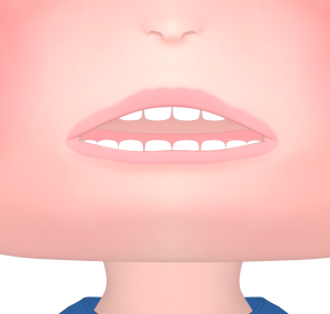 物事に納得していない口のイラスト