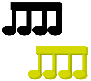 音符４連符の記号のイラスト