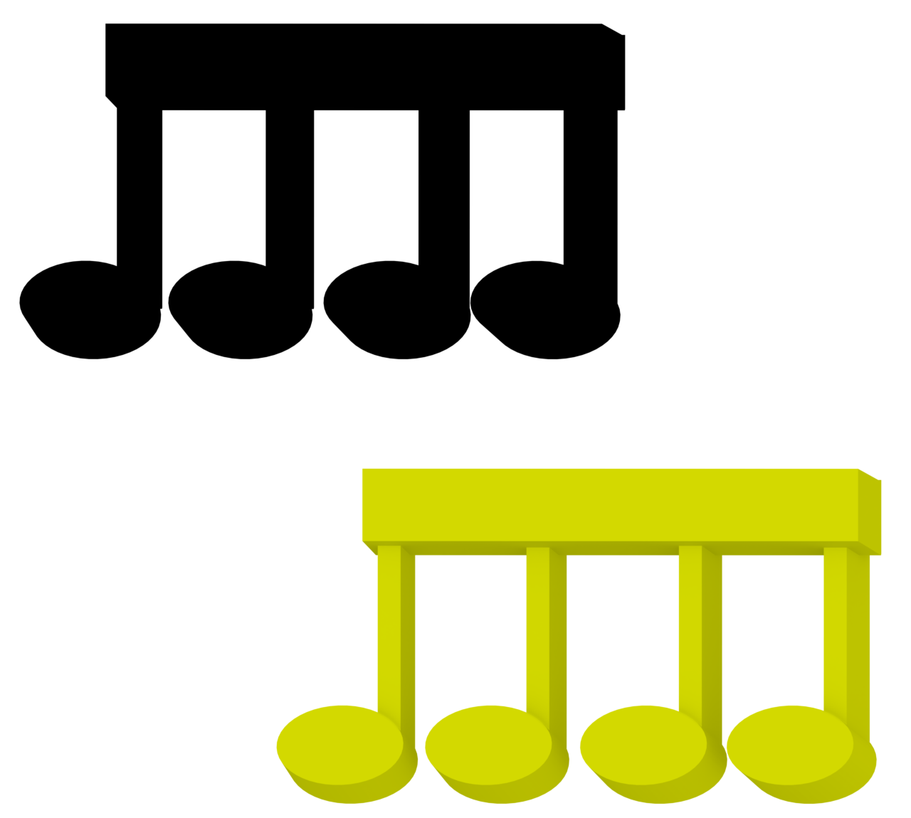 音符４連符の記号のイラスト