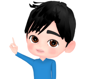 数字の「１」を手の指で伝える男性のイラスト