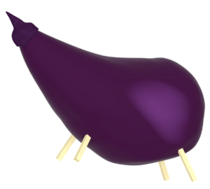 お盆のナスのイラスト（精霊牛）