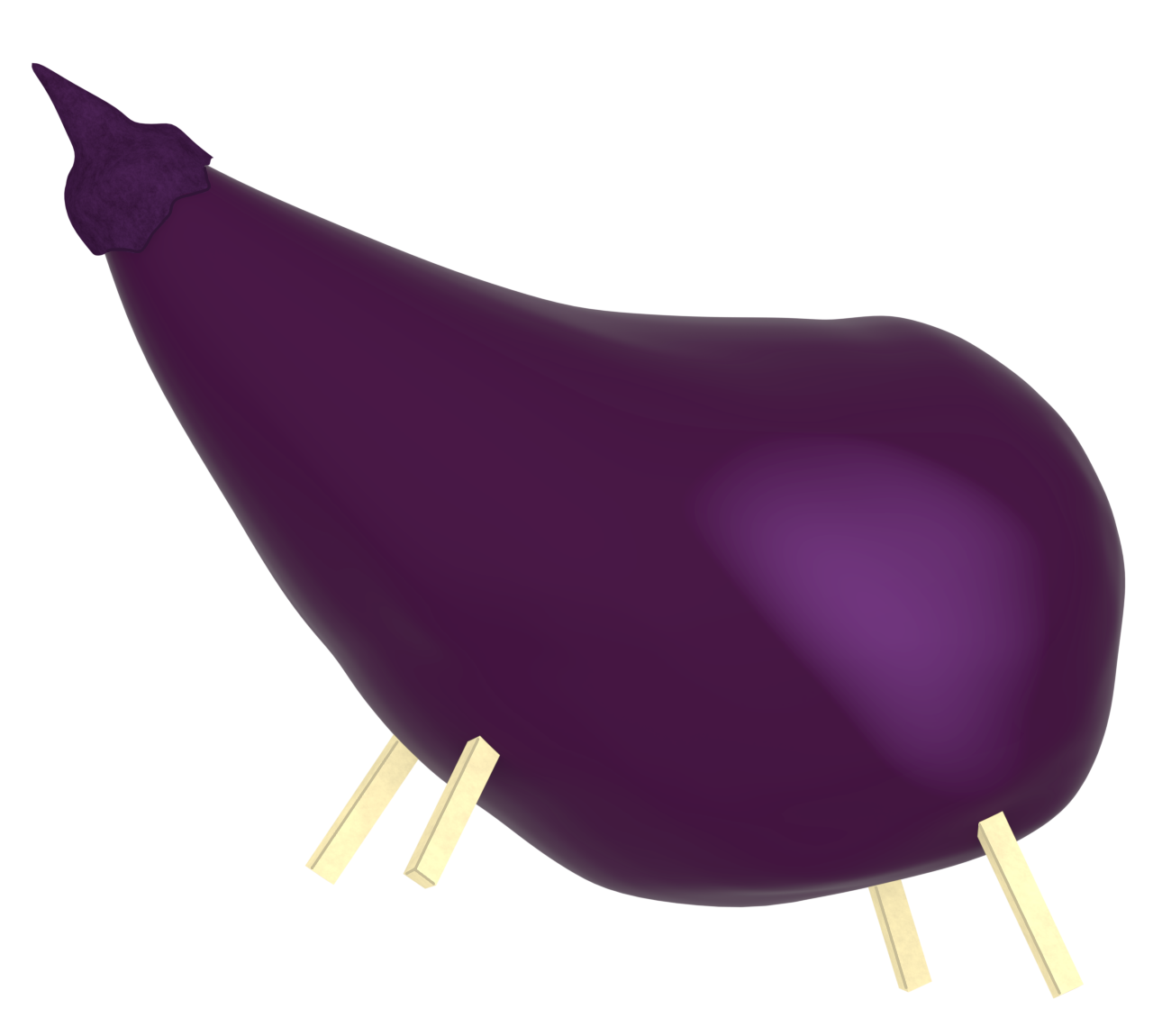 お盆のナスのイラスト（精霊牛）