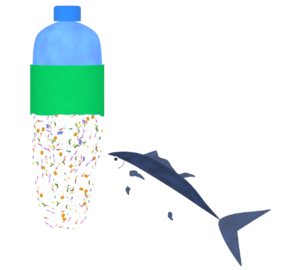 海洋マイクロプラスチック問題のイラスト