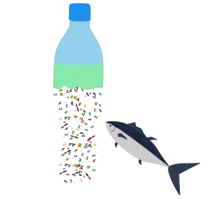 海洋マイクロプラスチック問題のイラスト