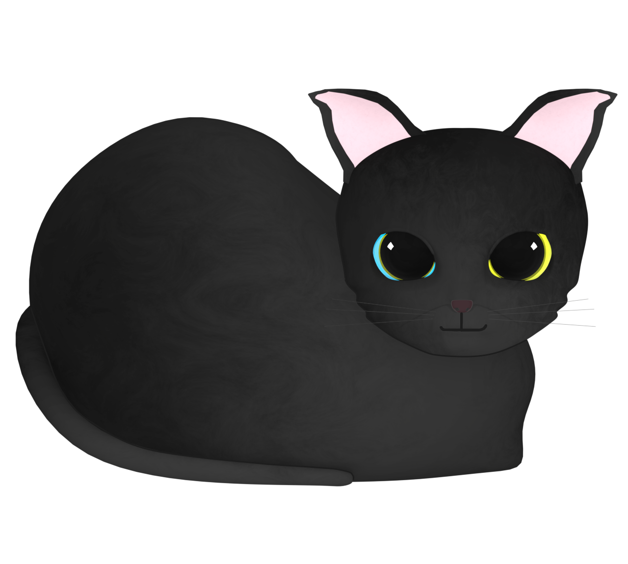 オッドアイの猫のイラスト