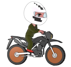 バイクでオフロードを運転するイラスト