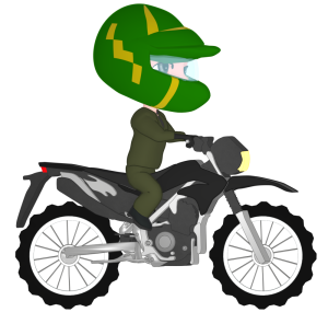 バイクでオフロードを運転するイラスト