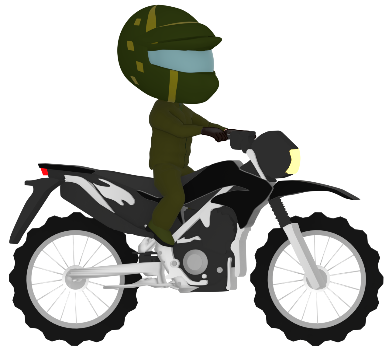 バイクでオフロードを運転するイラスト