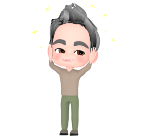髪がふさふさの中高年のイラスト