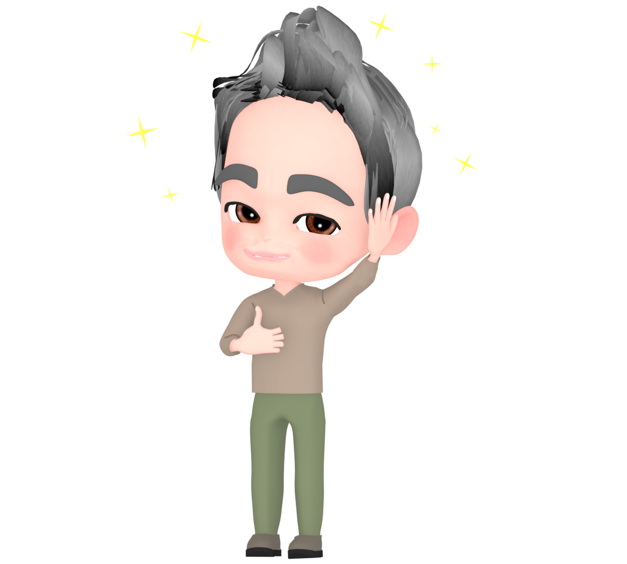 髪の毛が多いおじさんのイラスト