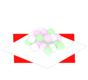 紙の上のひなあられのイラスト