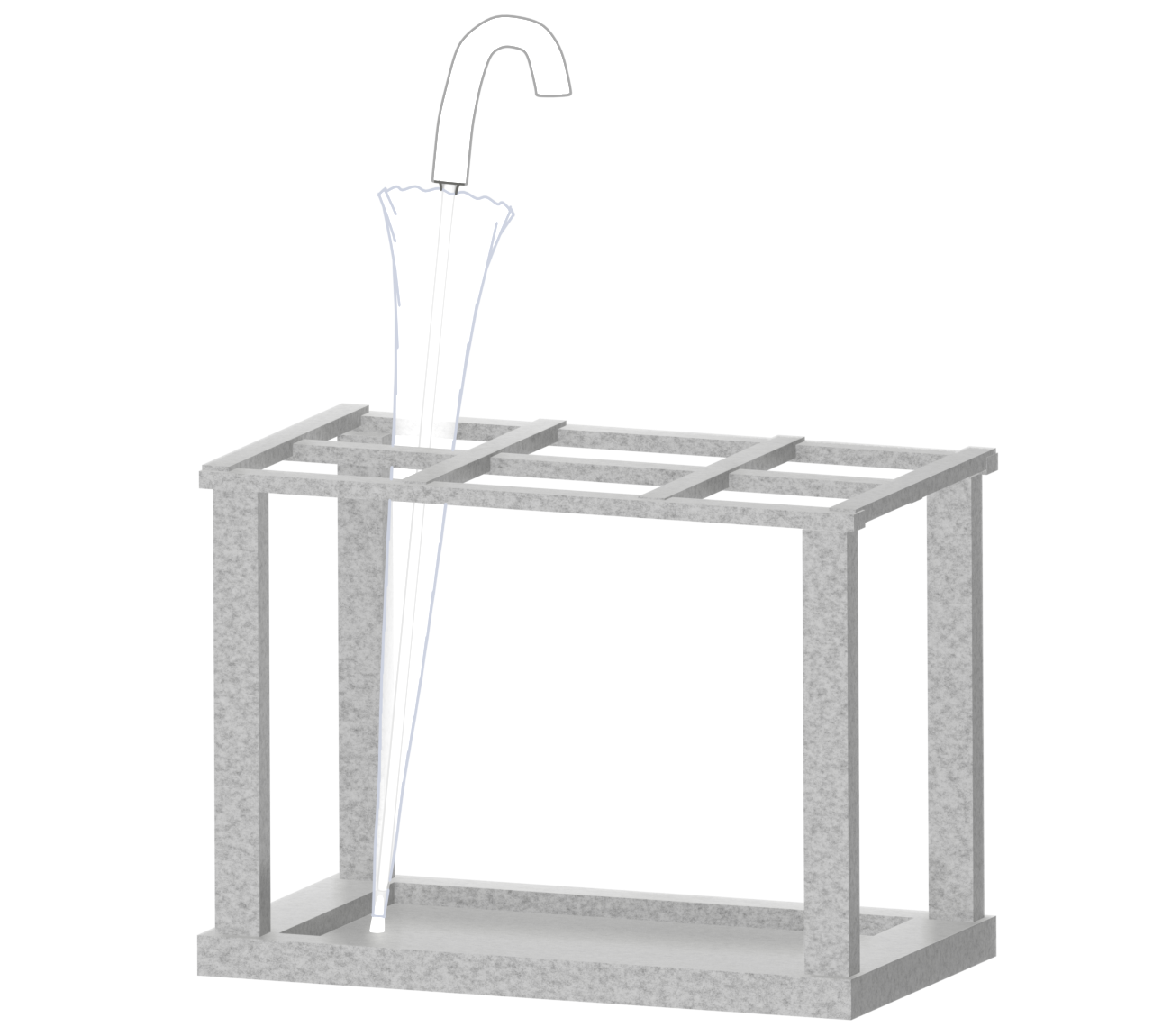 一本の置き傘がある傘立てのイラスト