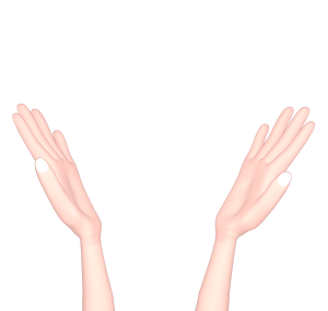 両手を開くイラスト